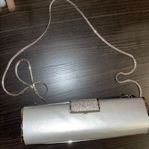 Gorgeous Silver and Crystal Evening Bag